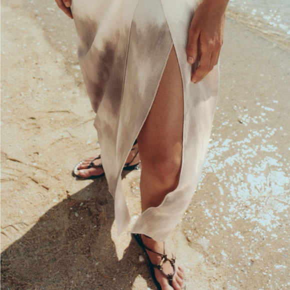 Zara limited eidtion draped slit midi dress - Picture 3 of 10